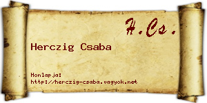 Herczig Csaba névjegykártya