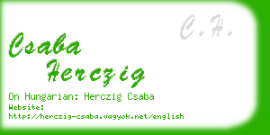 csaba herczig business card